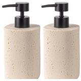 Clasin Home 2 Pack Beige Resin Soap Dispensers, Re