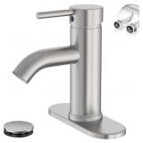 Greenspring Brushed Nickel Bathroom Faucet Single