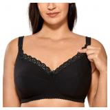 Gratlin Women's Plus Size Cotton Nursing Bra Suppo