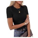 Valiamcep Women Long Sleeve Crewneck Rib Knit Slim