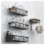 Shower Caddy, 4 Pack Black Shower Storage Organise