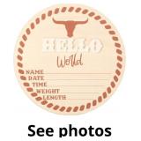 Baby Announcement Sign, 6.5in Wooden Newborn Annou