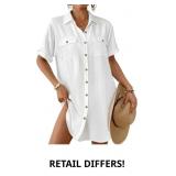 Bsubseach Women Swimsuit Coverup Button Down Bathi