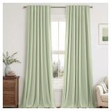 MIULEE Linen 100% Blackout Curtains 84 Inch Length