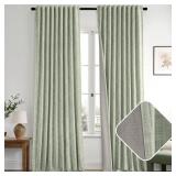 MIULEE 100% Blackout Linen Curtains 108 Inch Lengt