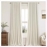 MIULEE Linen 100% Blackout Curtains 2 Panels, Back