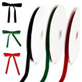3 Rolls Christmas Velvet Ribbon, 3/8 Inch 20 Yard