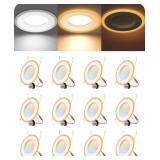 EDISHINE 12 Pack 4 Inch LED Can Lights with Night