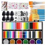 Bowitzki Split Cake Face Paint Kit With Glittle 18