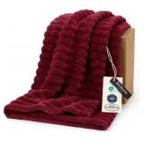 Bedsure Living Room Decor Home Burgundy Red Throw