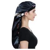 Alnorm Long Satin Bonnet Sleep Cap  Double Layer,