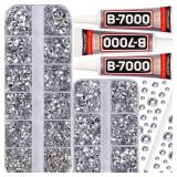 b7000 Glue with 7500Pcs Silver Clear Rhinestones f