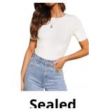 Jhsnjnr Women's Short Sleeve Tops Casual Summer Ri