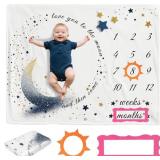 Baby Shower Gifts Monthly Milestone Blanket for Ne
