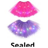 2PCS Women's Light Up LED Tutu Skirts Layered Fair