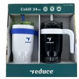 Reduce Cold1 24 Fluid Ounce Mug, 2 Pack (White/Bla