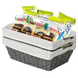 Wicker Storage Baskets with Liners and Handles, 2