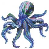 POPETPOP Octopus Wall Decor 7.48X7.08In Metal Naut