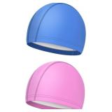 2PCS Swim Caps, PU Elastic Swimming Caps for Men W