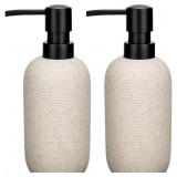 AKSIPO 2pcs Matte Beige Hand Soap Dispenser Set, R