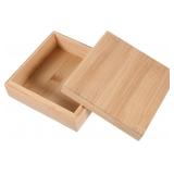 STOBOK Wooden Desktop Storage Box with Lid Small S