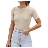 ZESICA Women's Short Sleeve Crewneck T Shirt 2024
