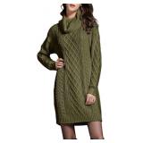 Women's Turtleneck Sweater Long Sleeve Cable Knit
