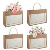Jute Tote Bags, 16.9'x 12.6'x 6.7' Large Burlap To