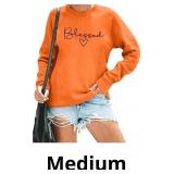 UNIQUEONE Blessed Graphic Sweatshirt Women Crewnec