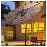$233 Costway 10ft Patio Solar Umbrella LED Patio M