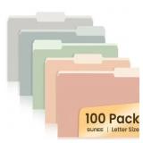 SUNEE Manila File Folder 8.5 x 11 1/3 Cut Letter S