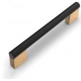 10 Pack 5'(128mm) Black and Gold Cabinet Pulls Knu