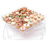 HeiMma Reusable 4 Pcs Serving Trays for Party, Cle