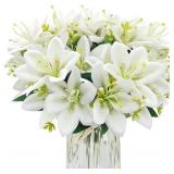 4 Bundles Artificial Tiger Lily Silk Flowers Faux