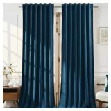 Grey Velvet Curtains W52 x L84 inches 2 Panels, Bl