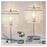 $169 Set of 2 Crystal Table Lamp with Touch Contro