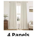 MIULEE Linen 100% Blackout Curtains 84 Inch Length