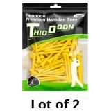 THIODOON Golf tees 2 1/8 inch Less Friction Wood T
