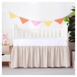 Crib Skirt Dust Ruffle, 100% Egyptian Cotton 400 T