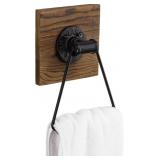 MyGift Wall Mounted Hand Towel Ring with Rustic Da