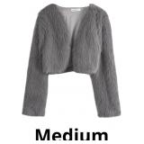 Amazhiyu Clearance Cropped Faux Fur Cardigan for W