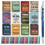 Yeaqee 72 Pcs Motivational Pens Notepads Gifts Set