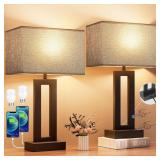Seealle Nightstand Table Lamps for Bedrooms Set of