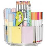 JIKIOU Acrylic Pen Holder, 360-Degree Rotating Pen