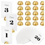 20 Pieces Round Table Number Cards Stands Modern C