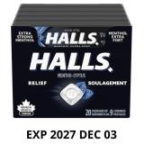 HALLS Extra Strong Cough Drops, 20 Packs of 9 loze