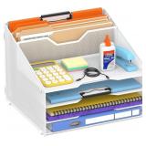 3-Tier Desk Organizer with File Holder, Desktop Le