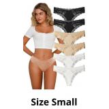 High Waisted Lace Thong for Women No Show V-Back L
