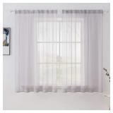 MIULEE 2 Panels Solid Color Sheer Curtains Elegant