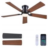 $168 JSAITEE 52Inch Ceiling Fan with Lights and Re